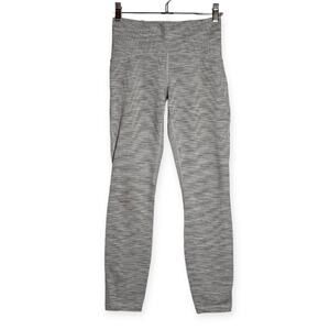 Lululemon Train Times 7/8 Pant 25" SIZE 6 Space Grey Alpine White Mesh Legging